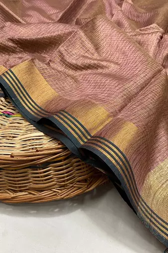 Brown Color Soft Art Silk Saree