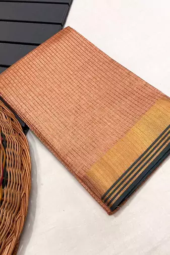 Light Orange Color Soft Art Silk Saree