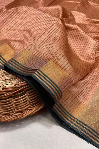 Light Orange Color Soft Art Silk Saree