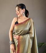 Mehendi Color Soft Art Silk Saree