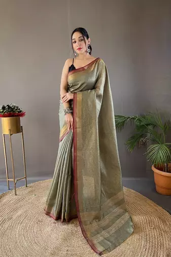 Mehendi Color Soft Art Silk Saree