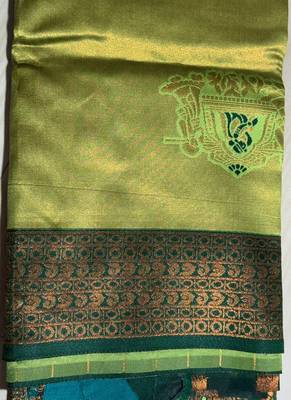 Mehendi Color Soft Art Silk Saree 4