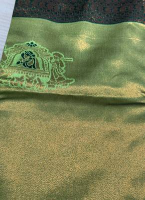 Mehendi Color Soft Art Silk Saree 5