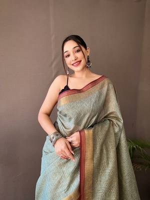 Light Aqua Blue Color Soft Art Silk Saree 1