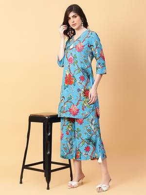 black cotton printed & hand work co-ord set (set of 2) 1