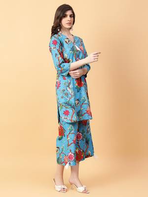 black cotton printed & hand work co-ord set (set of 2) 3