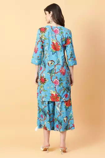 black cotton printed & hand work co-ord set (set of 2)