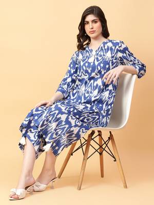 blue cotton printed & hand work co-ord set (set of 2) 1