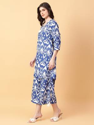 blue cotton printed & hand work co-ord set (set of 2) 2