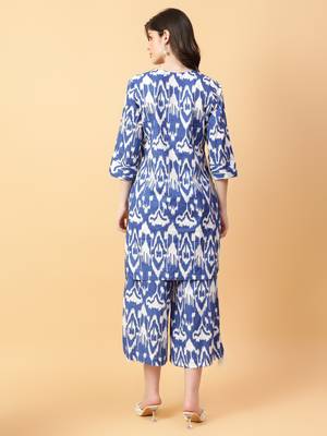 blue cotton printed & hand work co-ord set (set of 2) 4