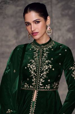 Forest Green Eid Lehenga for Women(Size Up to 42") 2