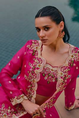 Pink Silk Embroidered Lehenga Choli 2