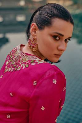 Pink Silk Embroidered Lehenga Choli 3