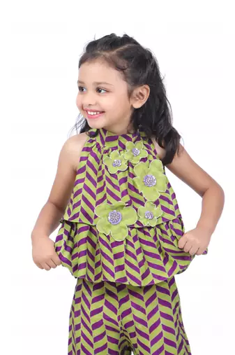 Geometric print top and palazzo