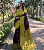 Purple Art Silk Zari Woven Saree