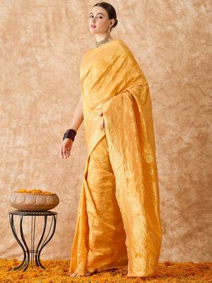 Mango saree with light motifs & zari border 2
