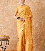 Mango saree with light motifs & zari border