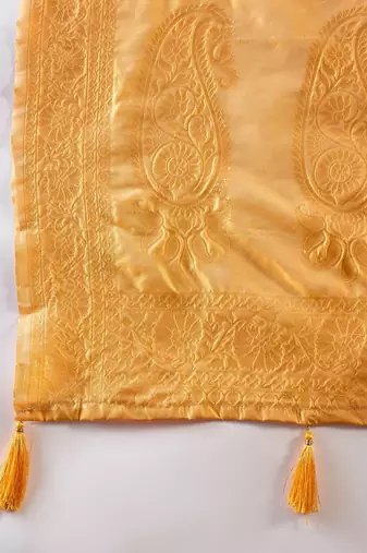 Mango saree with light motifs & zari border