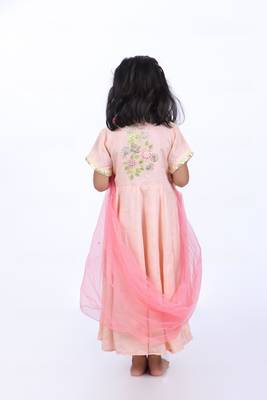 Anarkali with attached pink dupatta 5