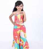 Multicolour print crop top with palazzo