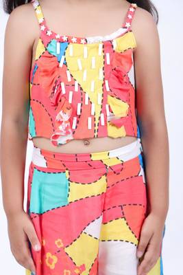 Multicolour print crop top with palazzo 4