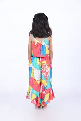 Multicolour print crop top with palazzo 5