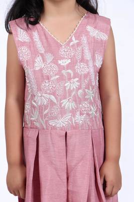 Onion pink floral threadwork jumpsuit 4