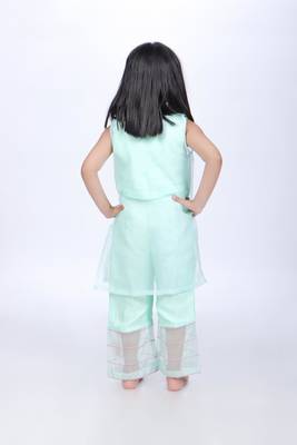 Aqua jacket and top with palazzo 5