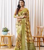 Multi zari woven silk bnarasi saree with blouse