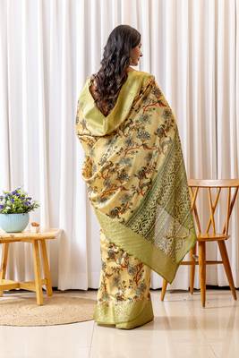 Multi zari woven silk bnarasi saree with blouse 2