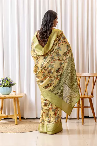 Multi zari woven silk bnarasi saree with blouse