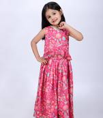 Pink floral top with palazzo