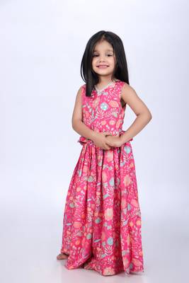 Pink floral top with palazzo 3