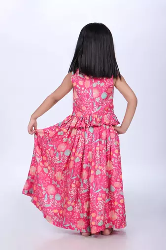 Pink floral top with palazzo