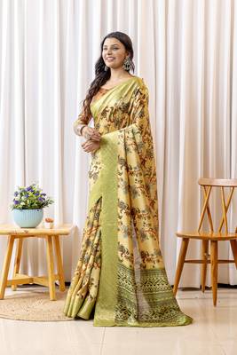 Multi zari woven silk bnarasi saree with blouse 5