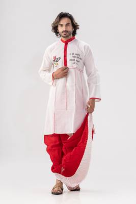 Durga mantra(hindi)- dhoti & kurta full set 3