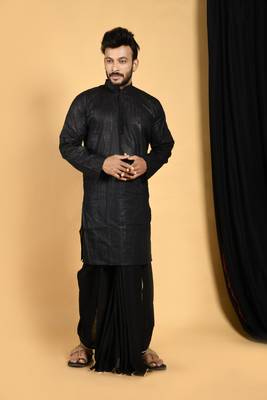 Kale gulab- designer black dhoti & kurta full set 1