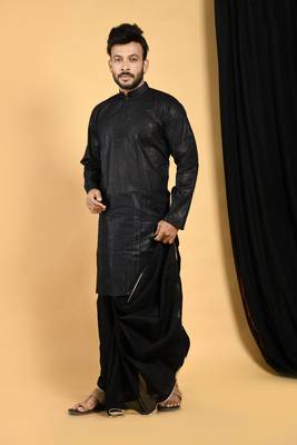 Kale gulab- designer black dhoti & kurta full set 2