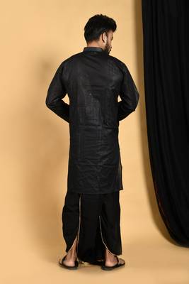 Kale gulab- designer black dhoti & kurta full set 4