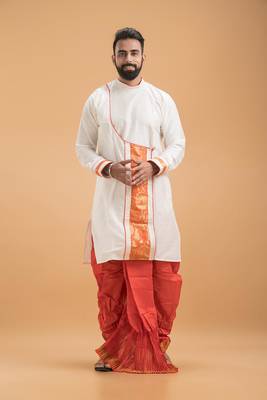 Exclusive designer silk dhoti & kurta full set 1
