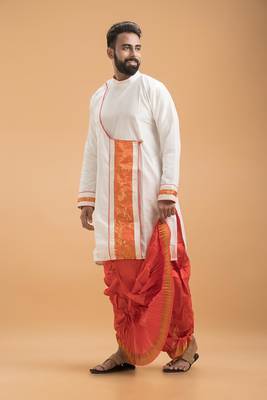 Exclusive designer silk dhoti & kurta full set 2