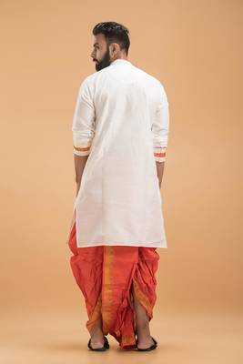 Exclusive designer silk dhoti & kurta full set 4