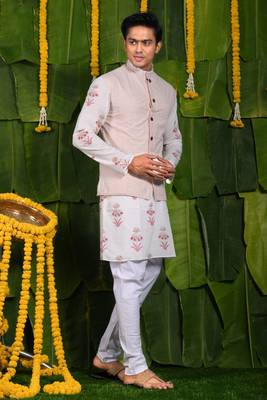 Designer printed kurta & jacket set 2