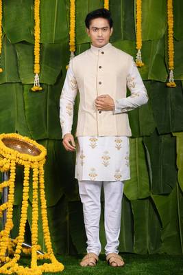 Designer printed kurta & jacket set 1