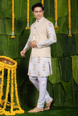 Designer printed kurta & jacket set 2