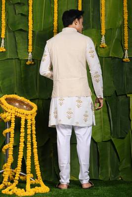 Designer printed kurta & jacket set 3