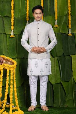 Designer printed kurta & jacket set 1