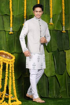 Designer printed kurta & jacket set 2