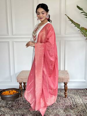 Embroidered Viscose blend Straight Kurta, Pant and Dupatta Set 3