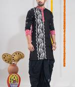 Cross connection- black designer dhoti & kurta full set